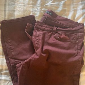 Ann Taylor the skinny modern fit ladies size 14 jeans burgundy